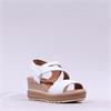 Oh My Sandals Cross Velcro Wedge - White